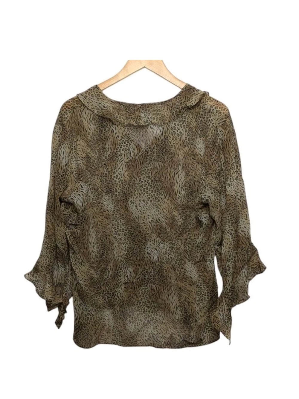 Chicos 2 Silk Animal Print Blouse Large Chicos Design Vintage - Picture 9 of 9